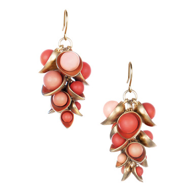 Coral Cluster Drop Earring