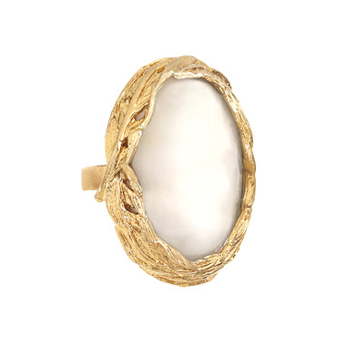 Feather + Stone Ring