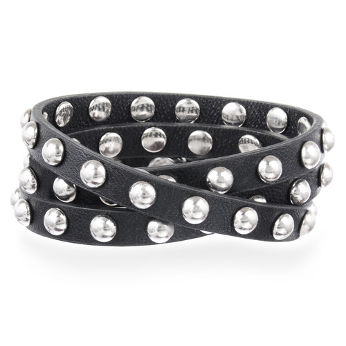 Studded Leather Wrap Bracelet